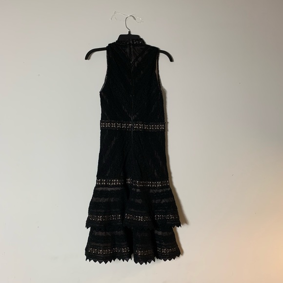 BRAND NEW Alice + Olivia Black Lace flared dress - Picture 2 of 11